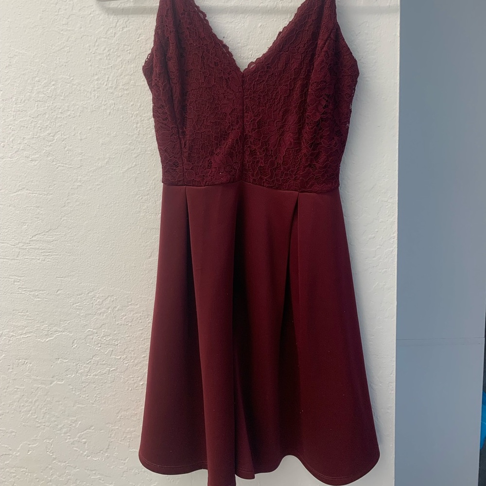 Maroon red dress